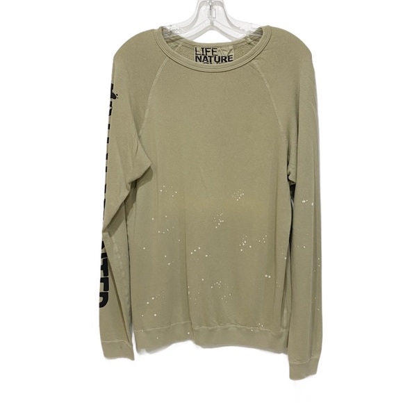 FREECITY Artists Wanted Tan Bleached Sweatshirt Hockney Strike Raglan Sweater - Picture 2 of 6